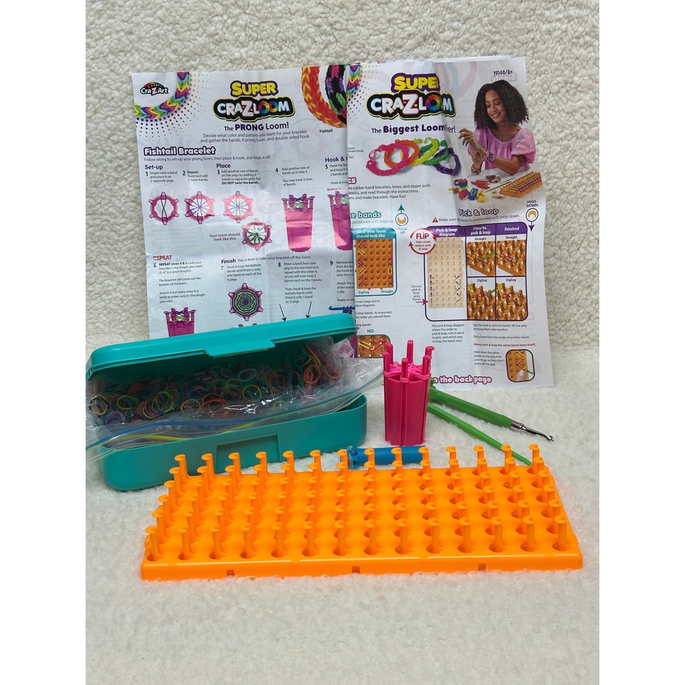 Cra-Z-Art Super Cra-Z-Loom Rubber Band Bracelet Maker Kit with Storage Case